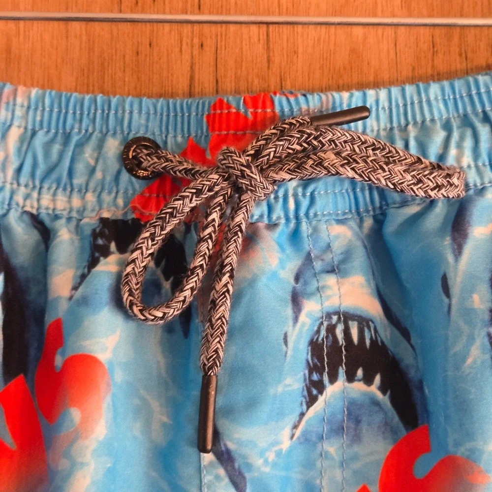 Neff Jaws Hot Tub Shorts Men Small S Ocean Shark Movie Swim Trunks Graphic Board